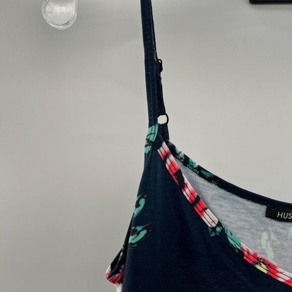 Huskary Women's Floral Maxi Dress Sleeveless Navy/Multi Size Small Pockets - Picture 4 of 8